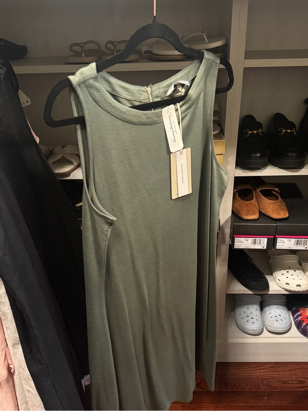 Tommy Bahama Sleeveless Olive Green Swing Dress - Unknown Brand